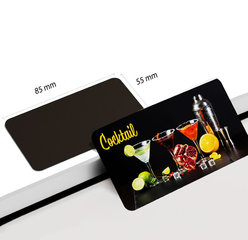 dhcrafts Rectangular Rubber Fridge Magnet Multicolor Food Cocktail D4 Rectangular Design Pack of 1 (8.6cm x 5.4cm)